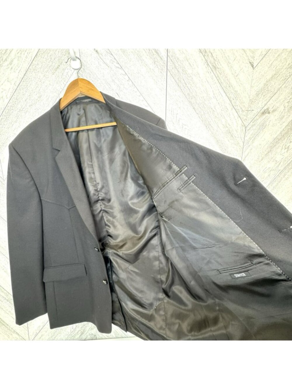 Dallas Western Blazer Sport Coat Jacket Mens Size 44R Solid Black Cowboy Ranch - Picture 5 of 7